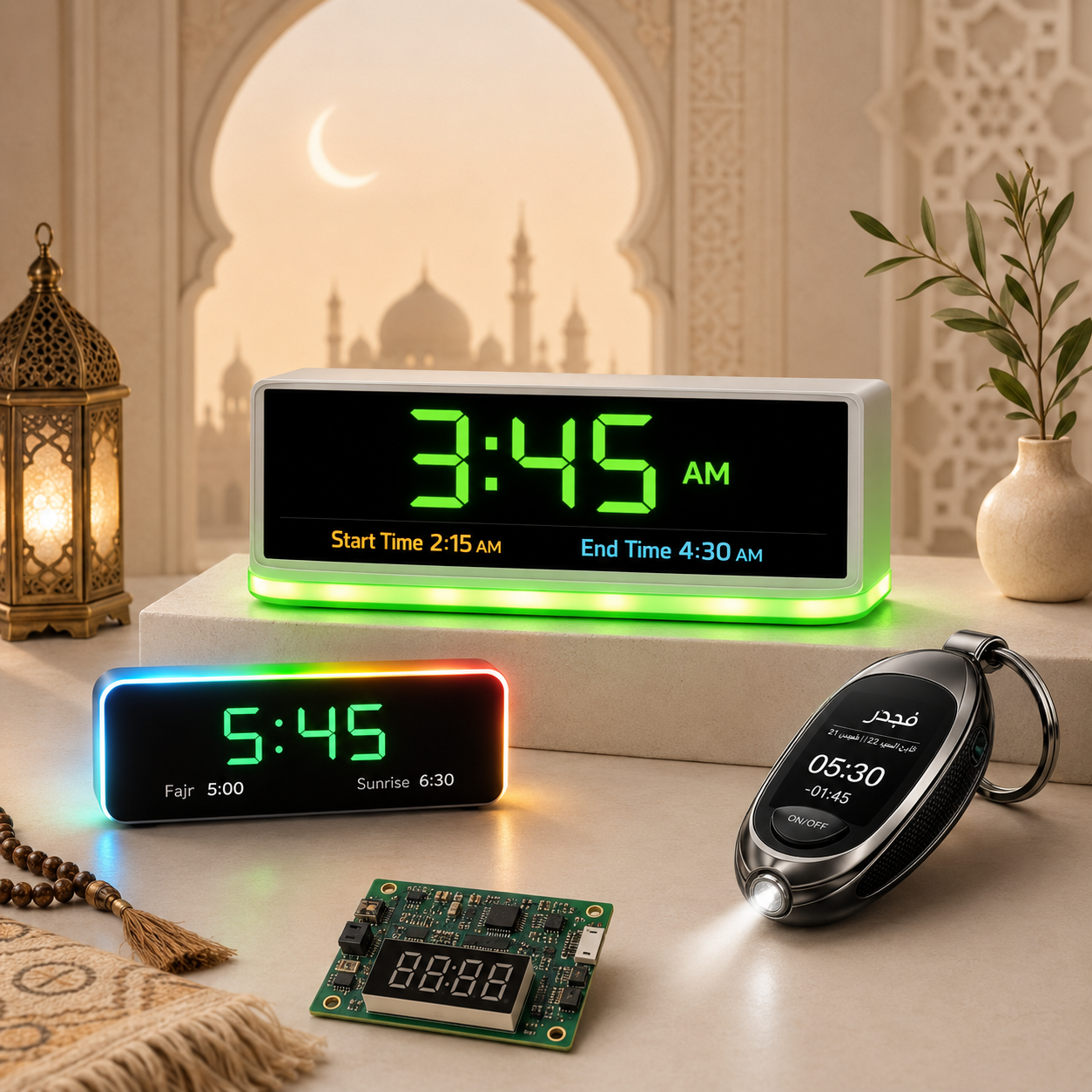 Islamic clocks product focus visual